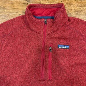 Patagonia Red Better Sweater Fleece 1/4 Zip Casual Outdoor Hiking Jacket Men's M